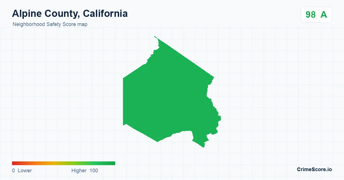 Alpine County, California neighborhood Safety Score map by Census block group