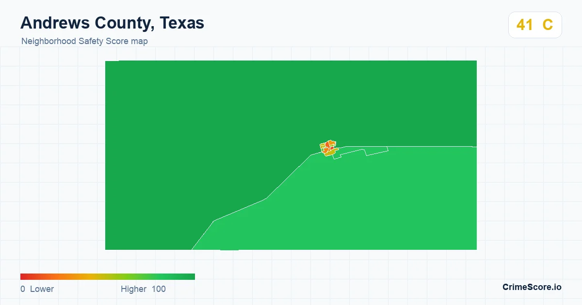 Andrews County, Texas neighborhood Safety Score map by Census block group