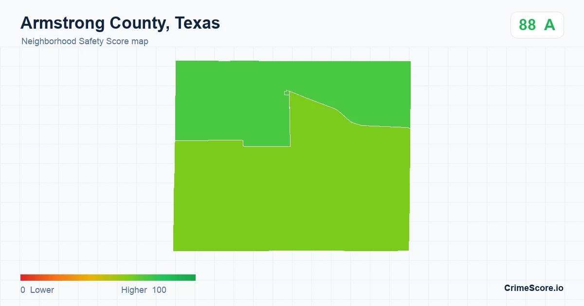 Armstrong County, Texas neighborhood Safety Score map by Census block group