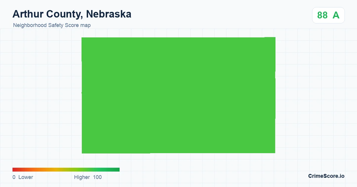 Arthur County, Nebraska neighborhood Safety Score map by Census block group