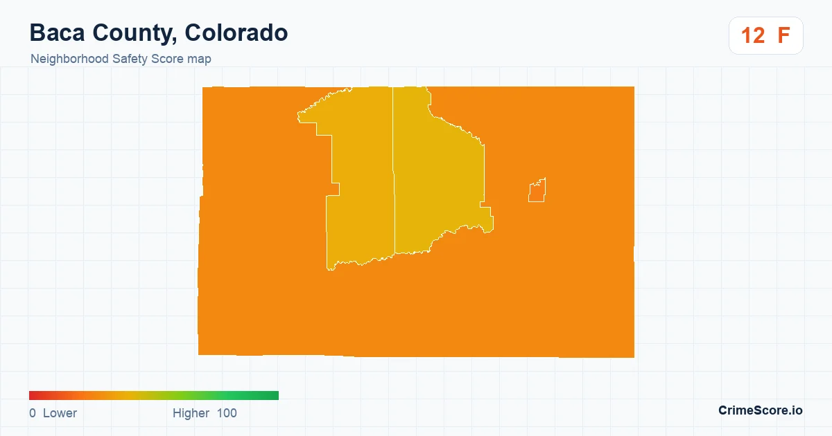 Baca County, Colorado neighborhood Safety Score map by Census block group