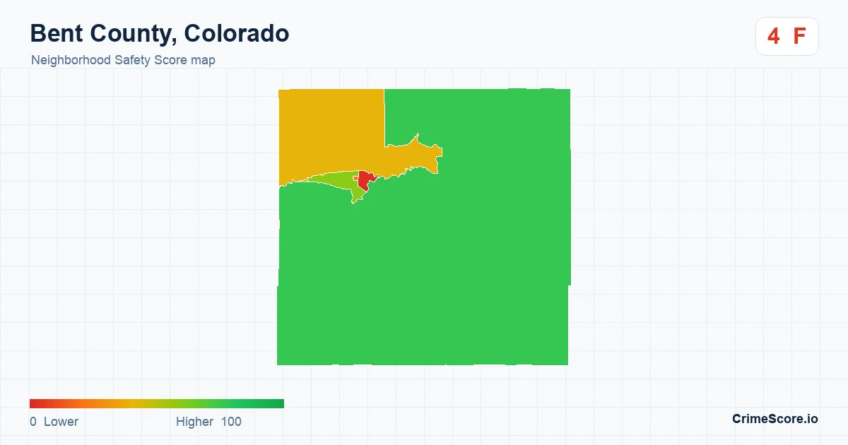 Bent County, Colorado neighborhood Safety Score map by Census block group
