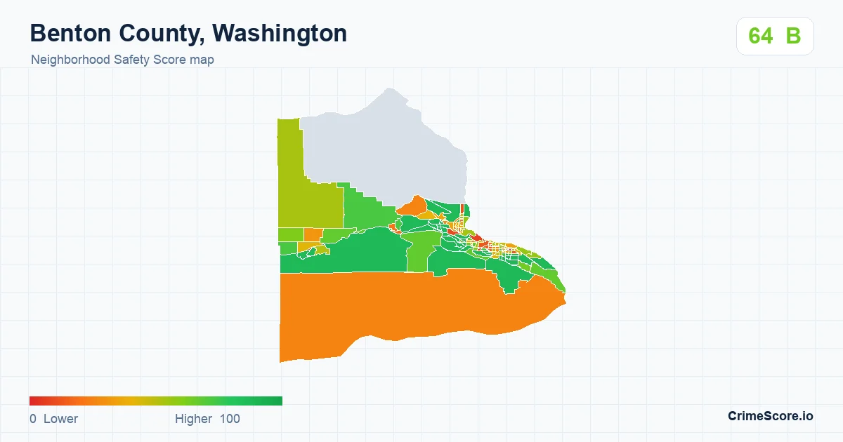 Benton County, Washington neighborhood Safety Score map by Census block group