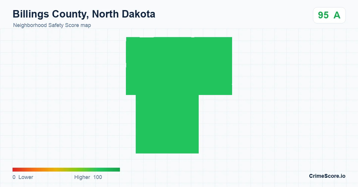 Billings County, North Dakota neighborhood Safety Score map by Census block group