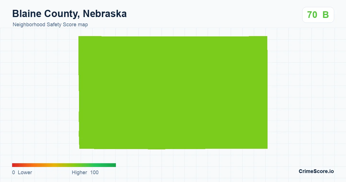Blaine County, Nebraska neighborhood Safety Score map by Census block group