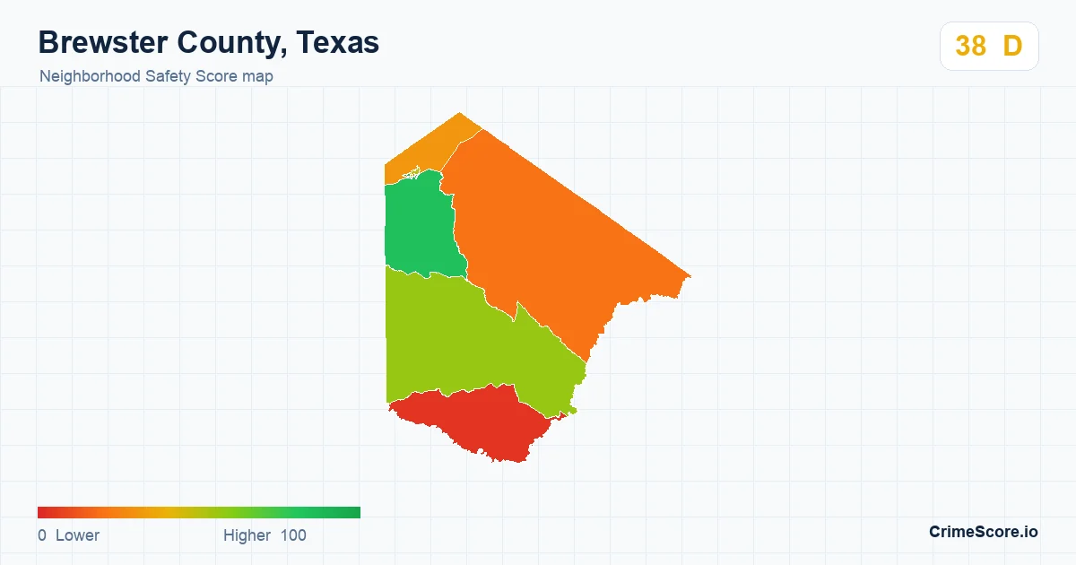 Brewster County, Texas neighborhood Safety Score map by Census block group