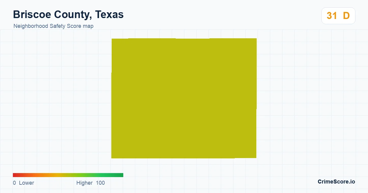 Briscoe County, Texas neighborhood Safety Score map by Census block group
