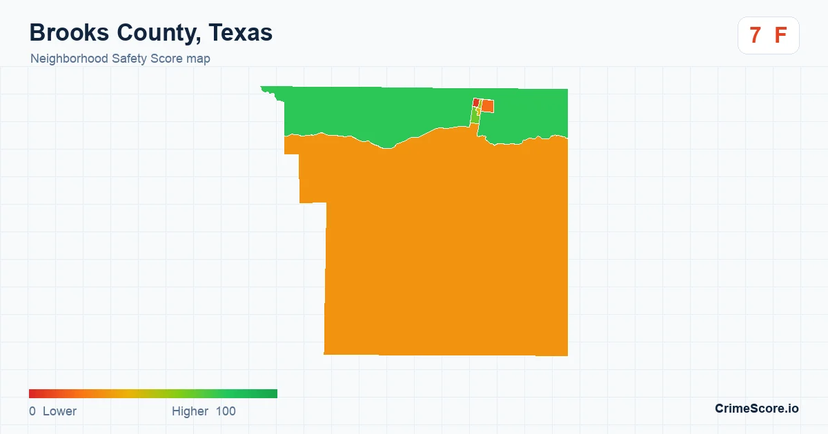 Brooks County, Texas neighborhood Safety Score map by Census block group