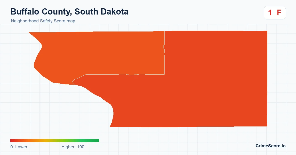 Buffalo County, South Dakota neighborhood Safety Score map by Census block group
