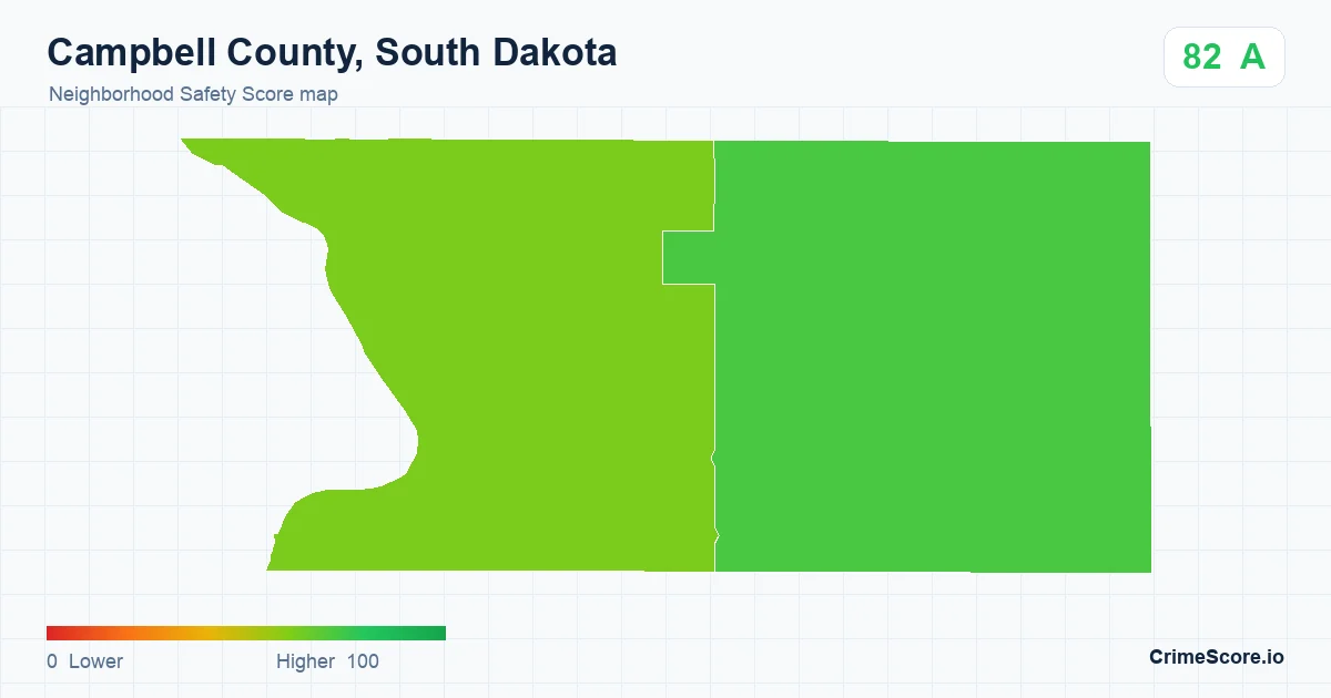 Campbell County, South Dakota neighborhood Safety Score map by Census block group