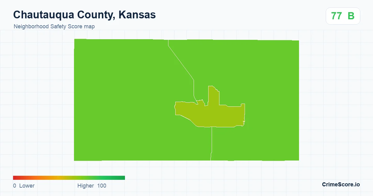 Chautauqua County, Kansas neighborhood Safety Score map by Census block group