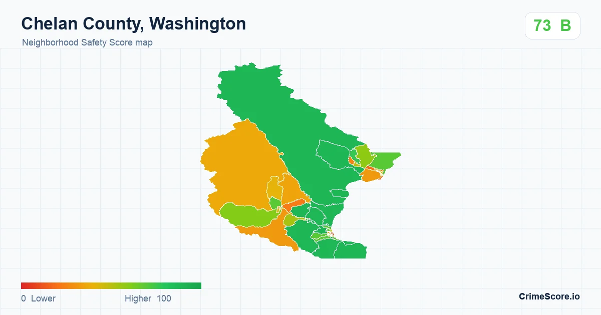 Chelan County, Washington neighborhood Safety Score map by Census block group