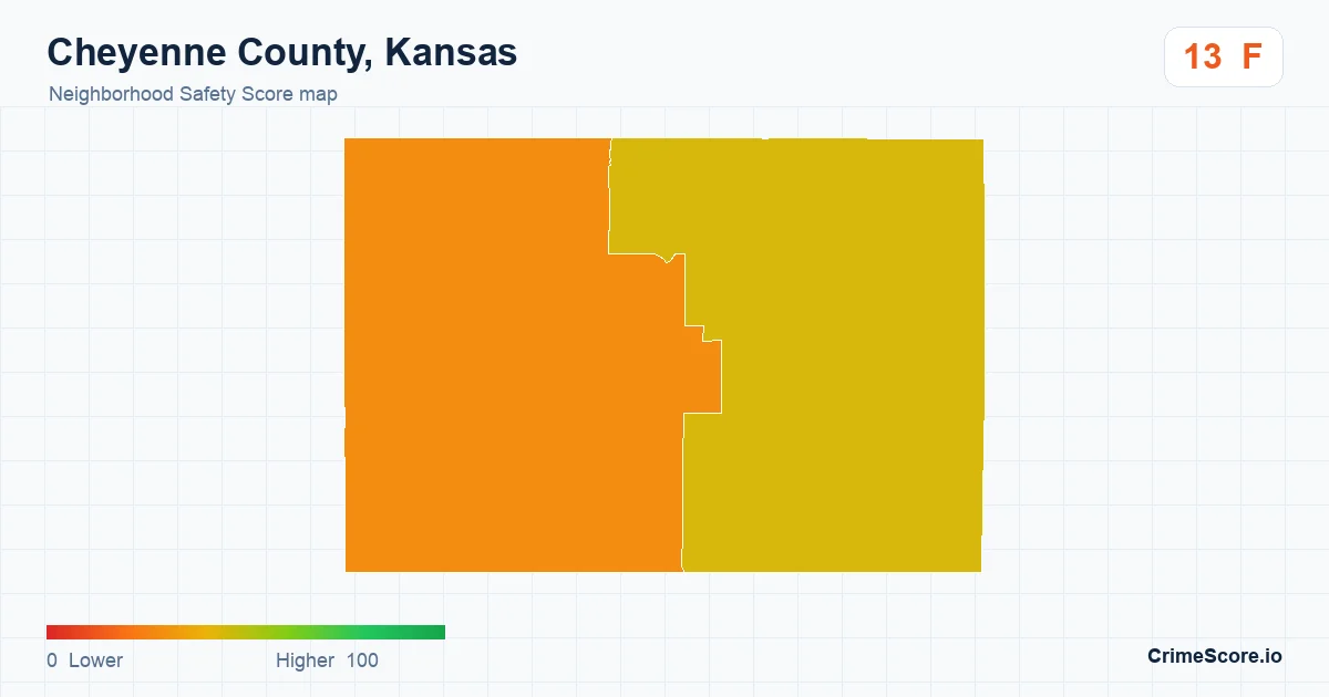 Cheyenne County, Kansas neighborhood Safety Score map by Census block group