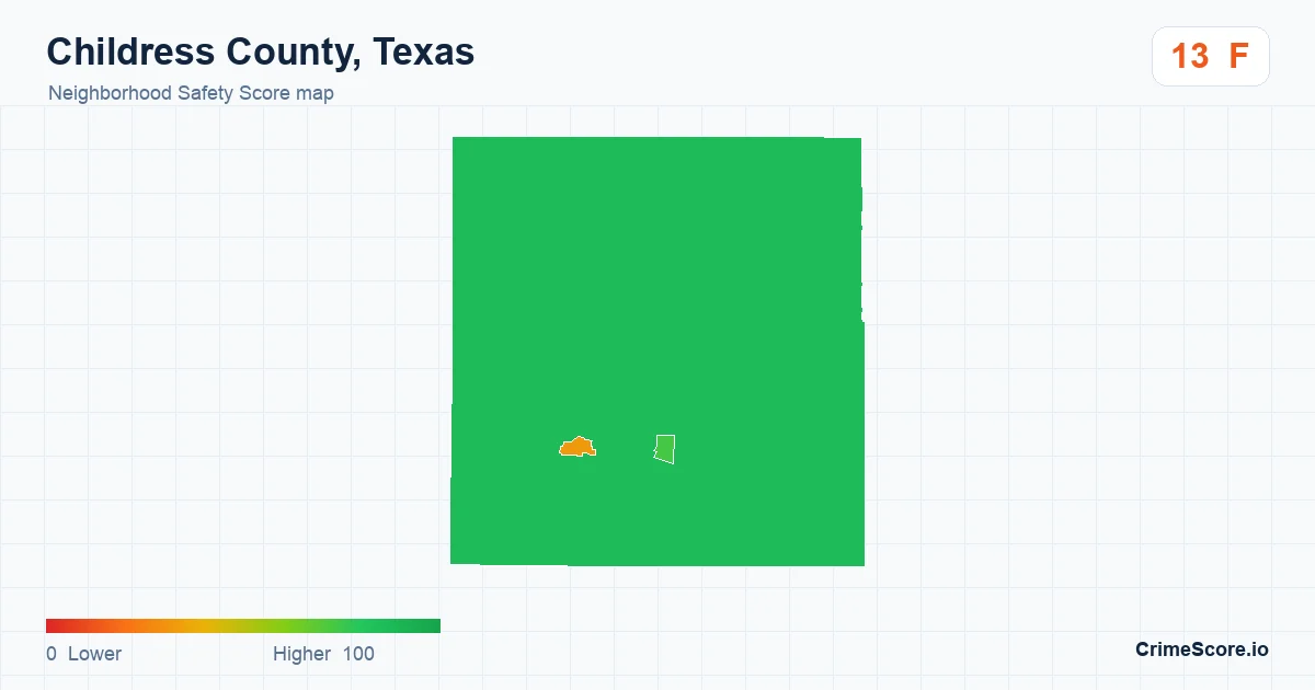 Childress County, Texas neighborhood Safety Score map by Census block group