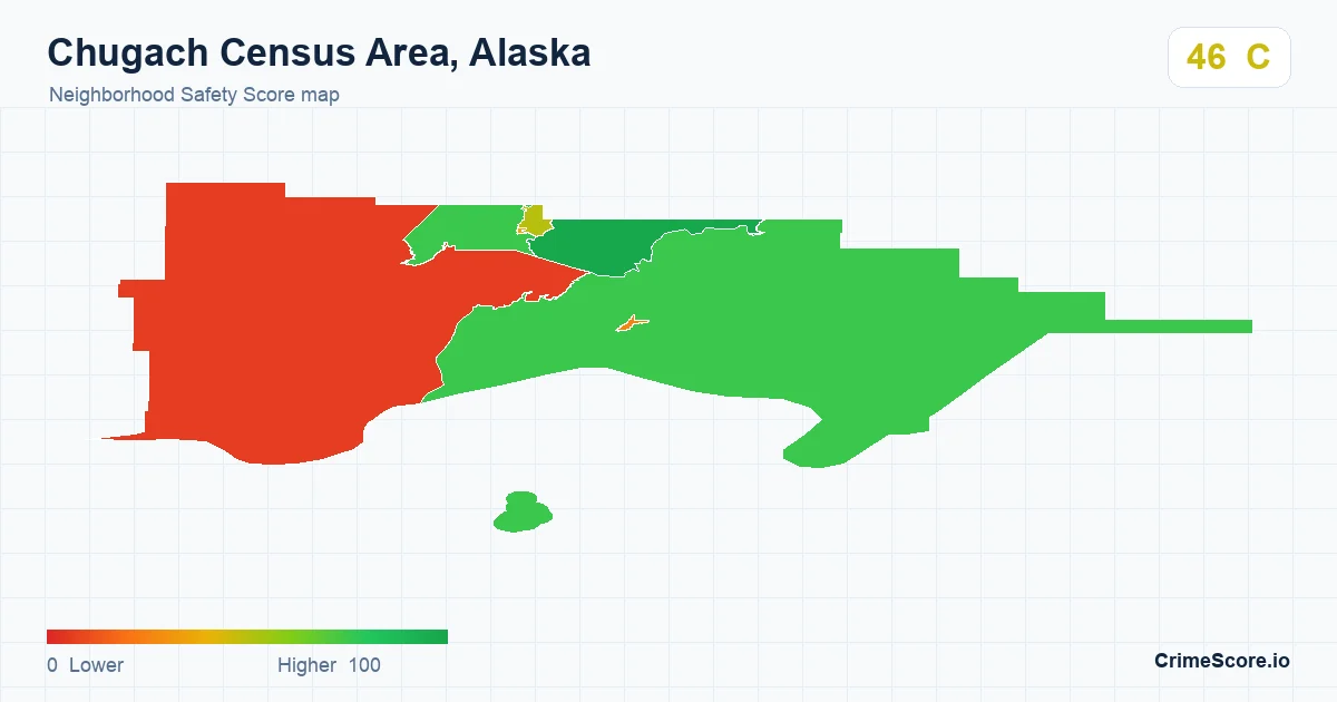 Chugach Census Area, Alaska neighborhood Safety Score map by Census block group