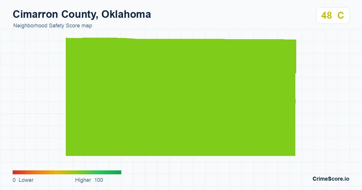 Cimarron County, Oklahoma neighborhood Safety Score map by Census block group