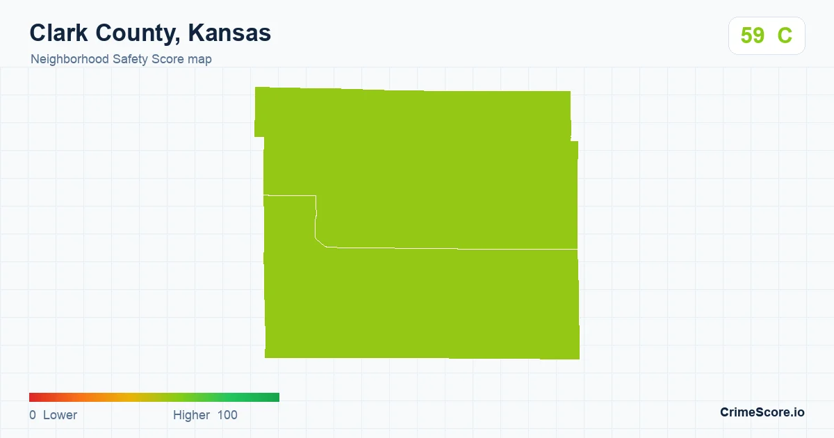 Clark County, Kansas neighborhood Safety Score map by Census block group