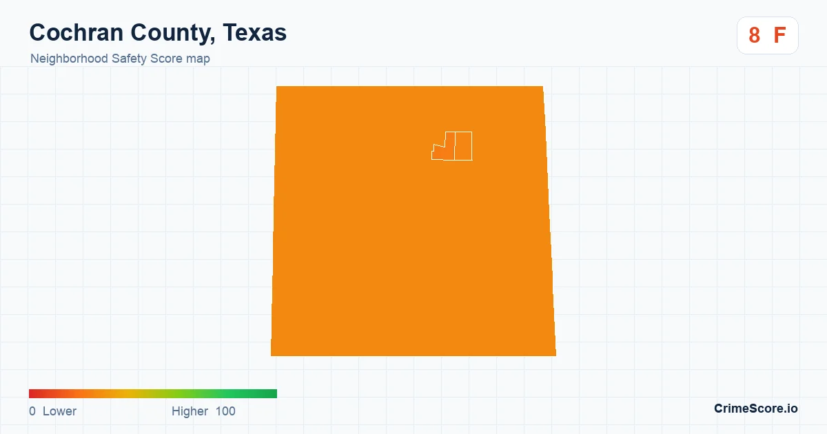Cochran County, Texas neighborhood Safety Score map by Census block group