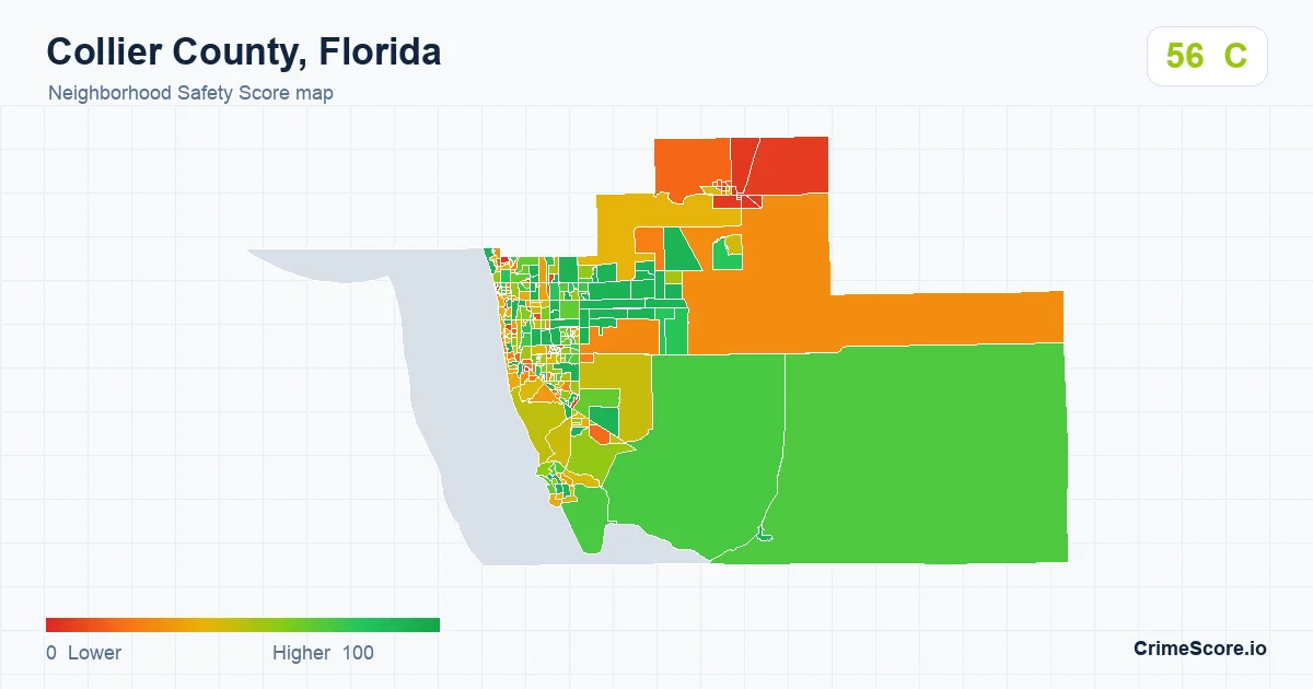 Collier County, Florida neighborhood Safety Score map by Census block group