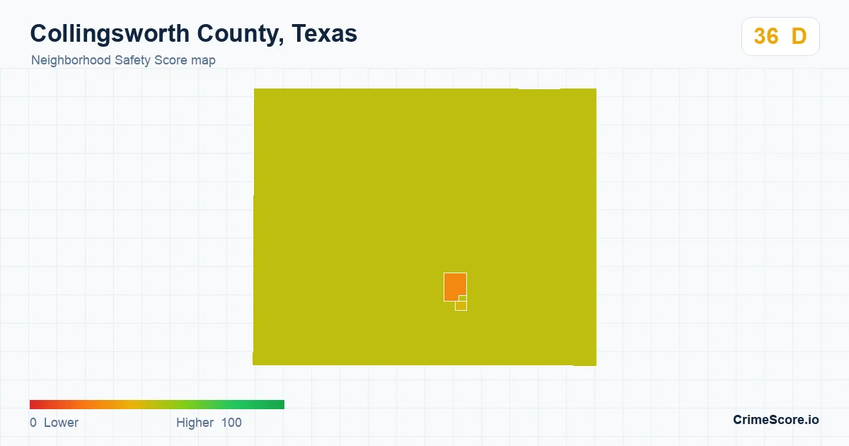 Collingsworth County, Texas neighborhood Safety Score map by Census block group