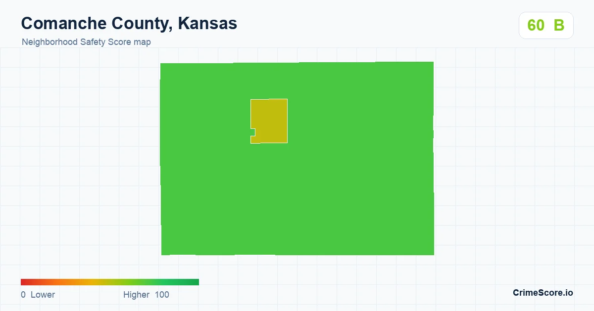 Comanche County, Kansas neighborhood Safety Score map by Census block group