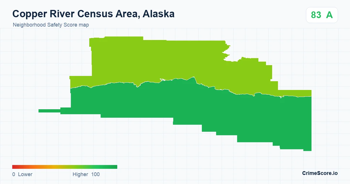 Copper River Census Area, Alaska neighborhood Safety Score map by Census block group