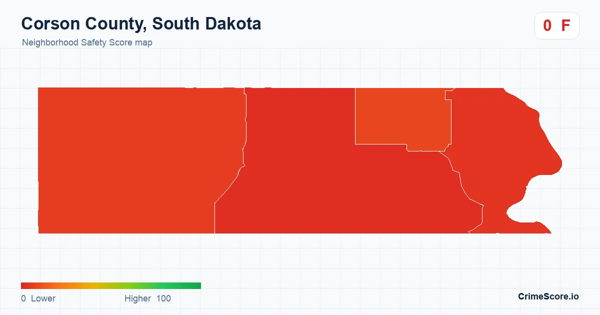 Corson County, South Dakota neighborhood Safety Score map by Census block group