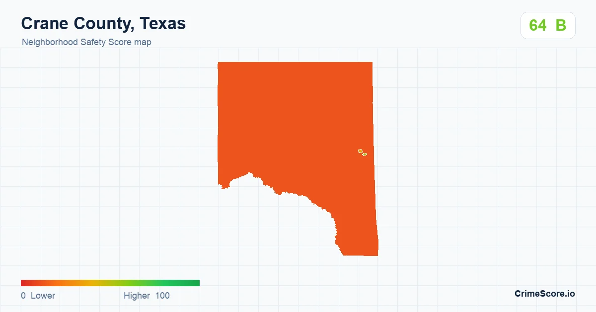 Crane County, Texas neighborhood Safety Score map by Census block group
