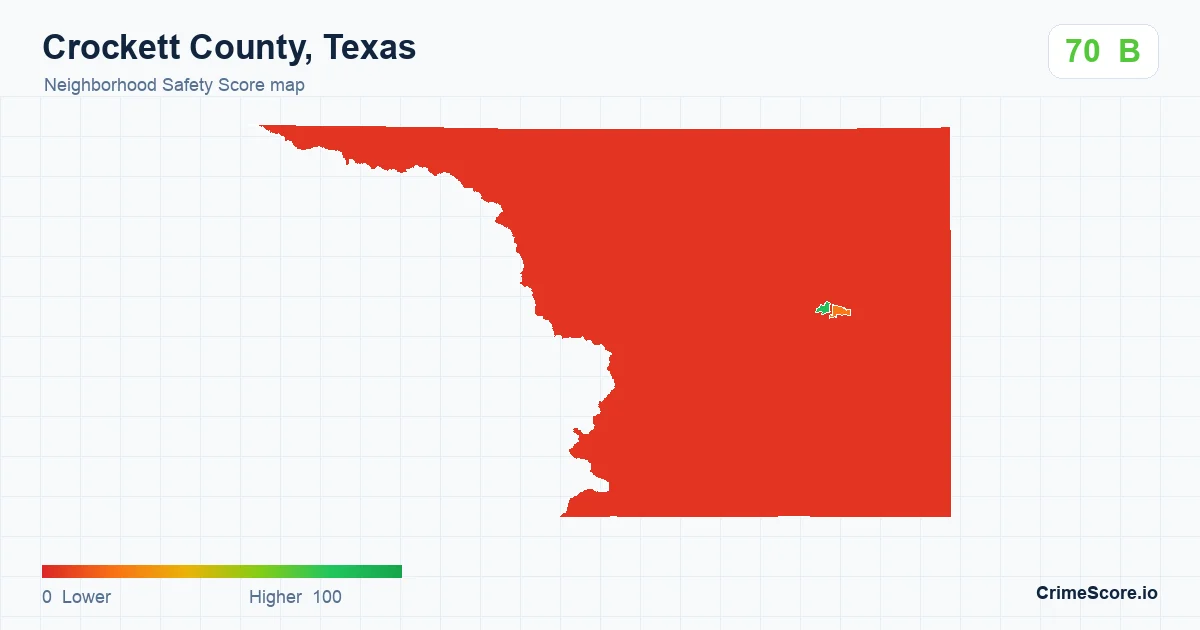 Crockett County, Texas neighborhood Safety Score map by Census block group