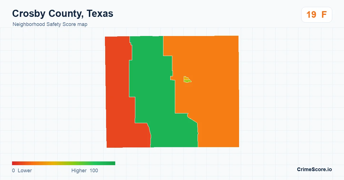 Crosby County, Texas neighborhood Safety Score map by Census block group