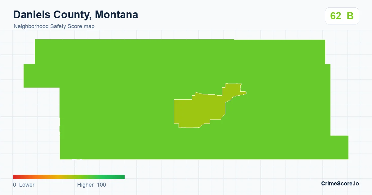 Daniels County, Montana neighborhood Safety Score map by Census block group