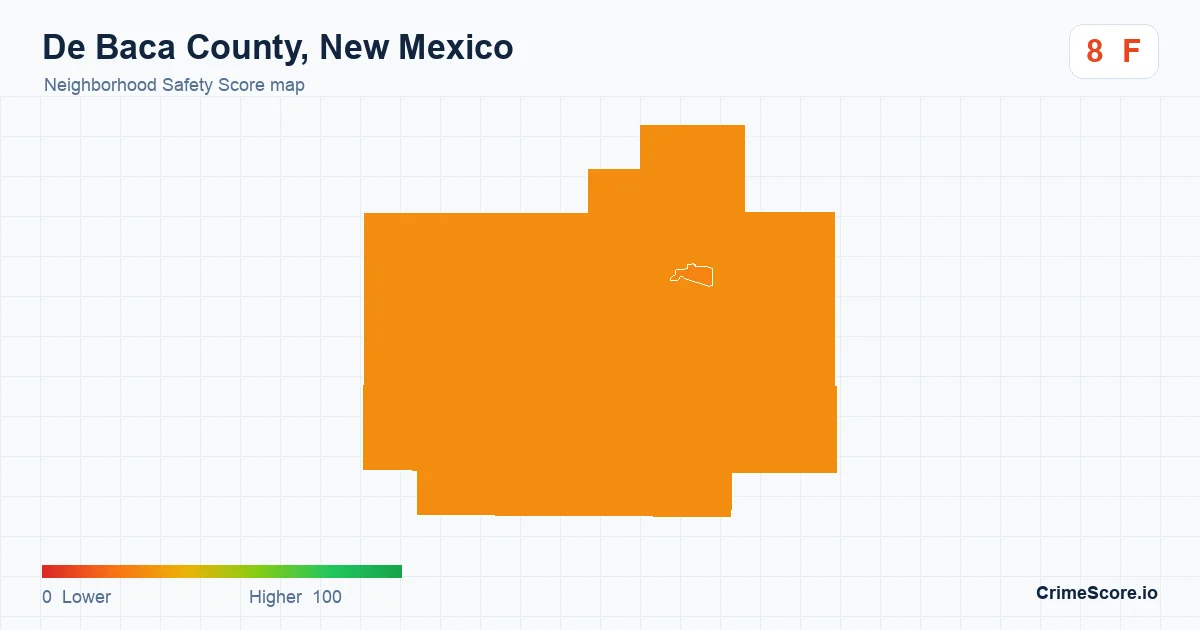 De Baca County, New Mexico neighborhood Safety Score map by Census block group