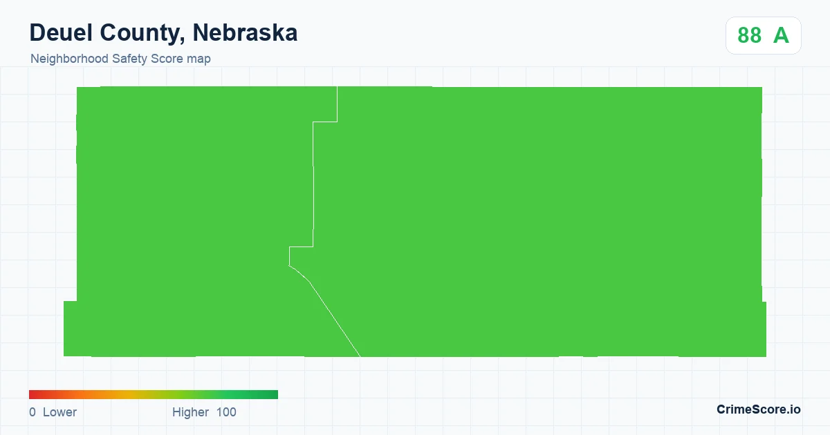 Deuel County, Nebraska neighborhood Safety Score map by Census block group