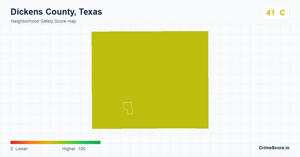 Dickens County, Texas neighborhood Safety Score map by Census block group