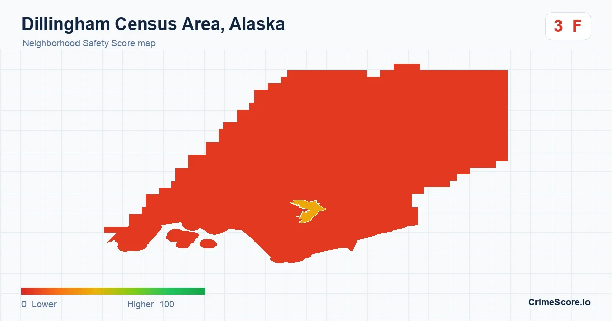 Dillingham Census Area, Alaska neighborhood Safety Score map by Census block group