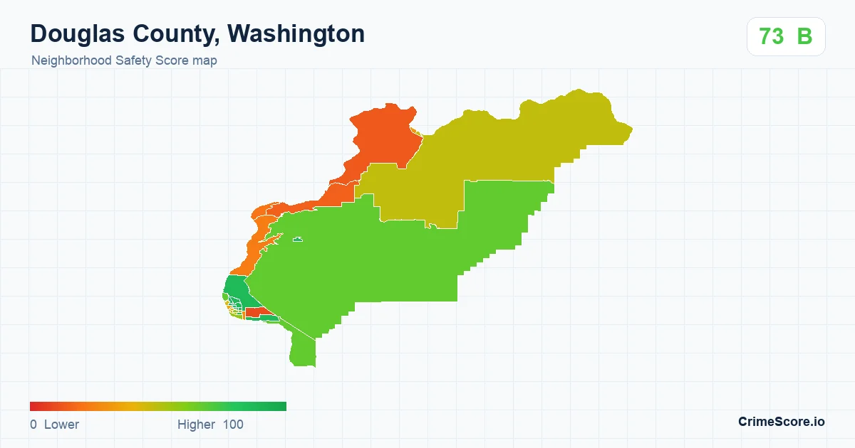 Douglas County, Washington neighborhood Safety Score map by Census block group