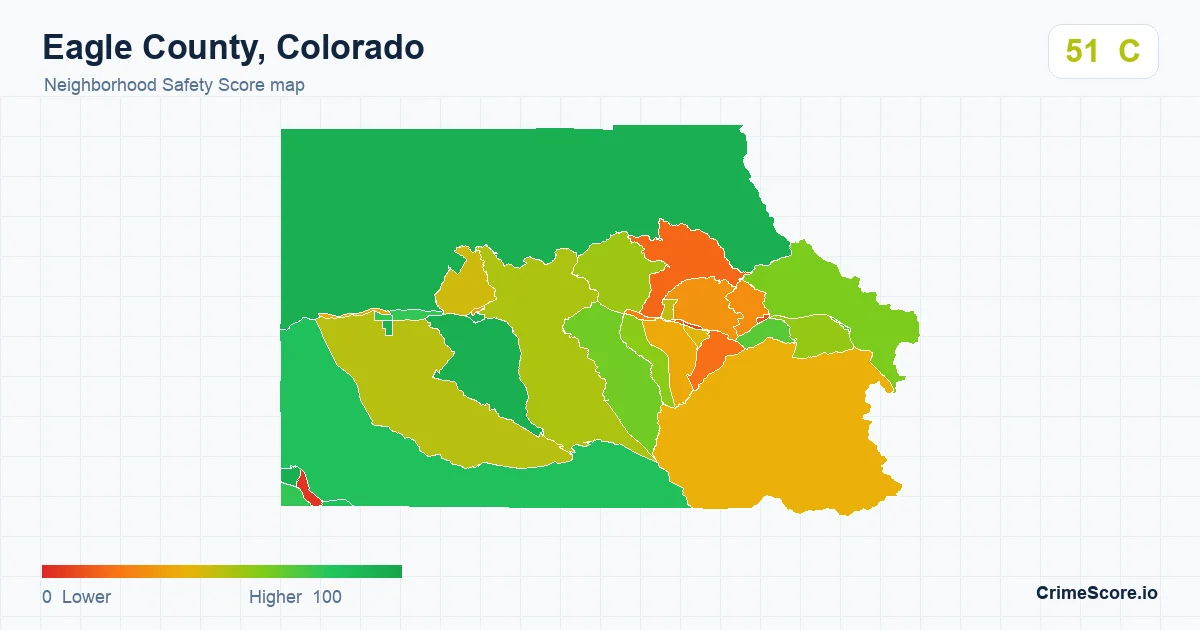 Eagle County, Colorado neighborhood Safety Score map by Census block group