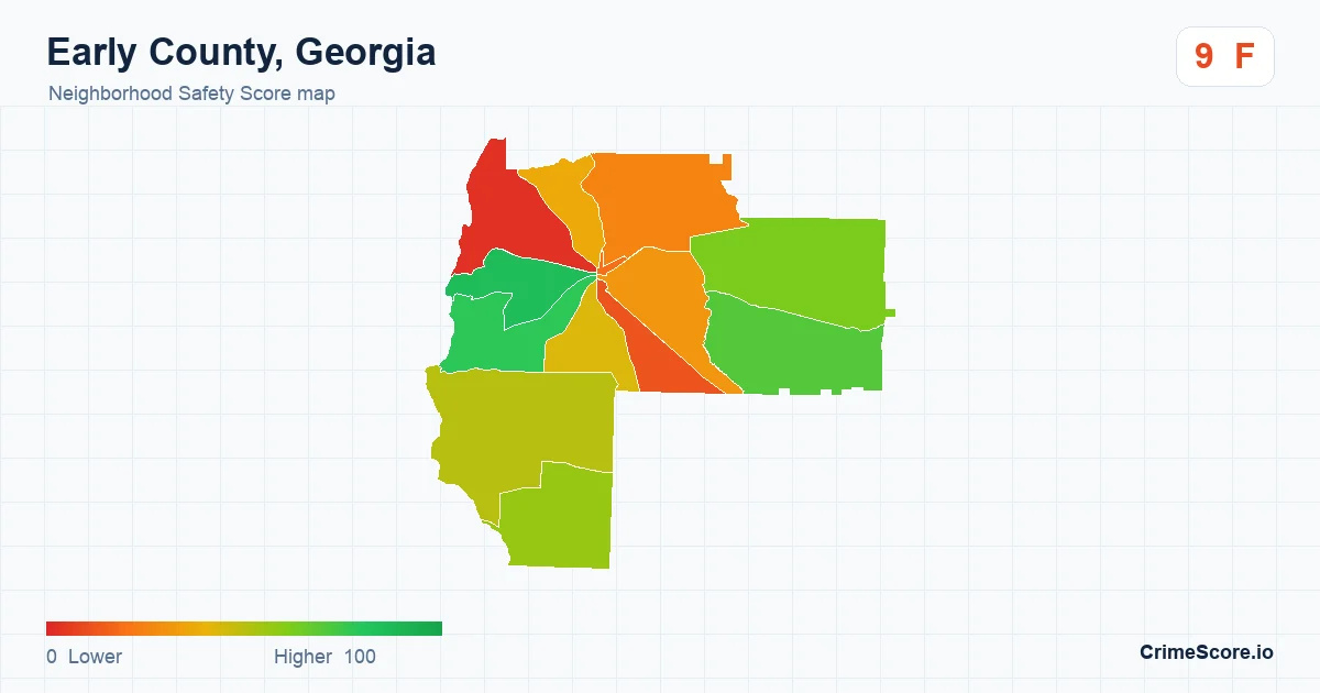 Early County, Georgia neighborhood Safety Score map by Census block group