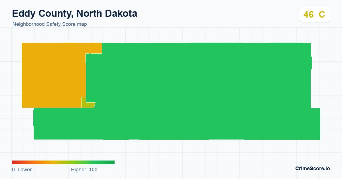 Eddy County, North Dakota neighborhood Safety Score map by Census block group