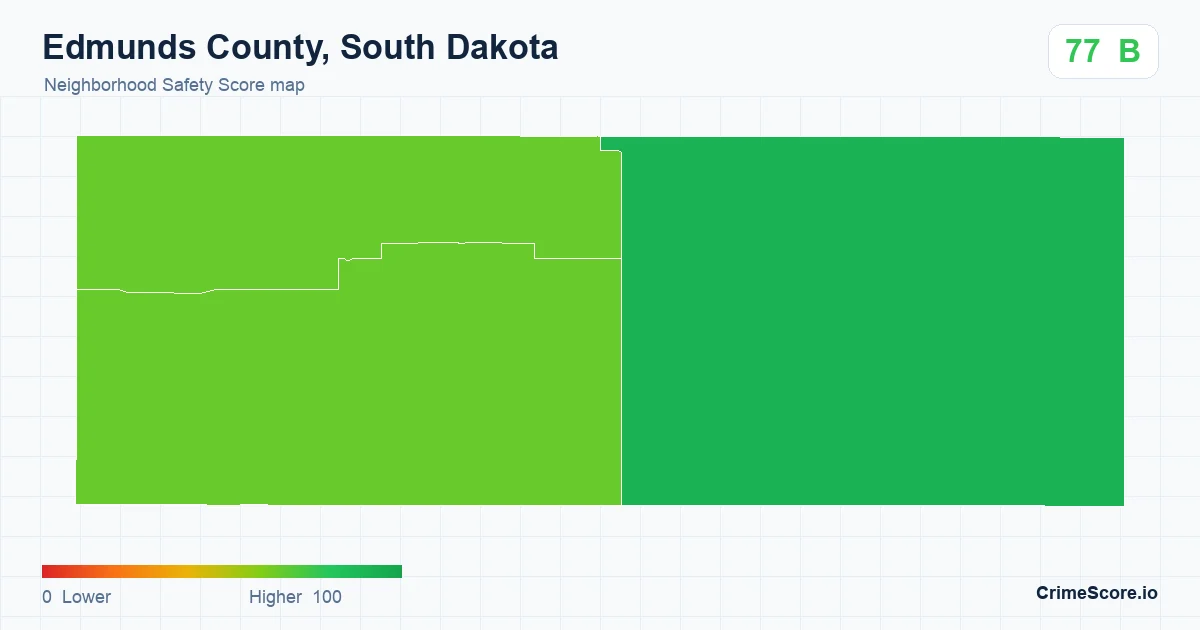 Edmunds County, South Dakota neighborhood Safety Score map by Census block group