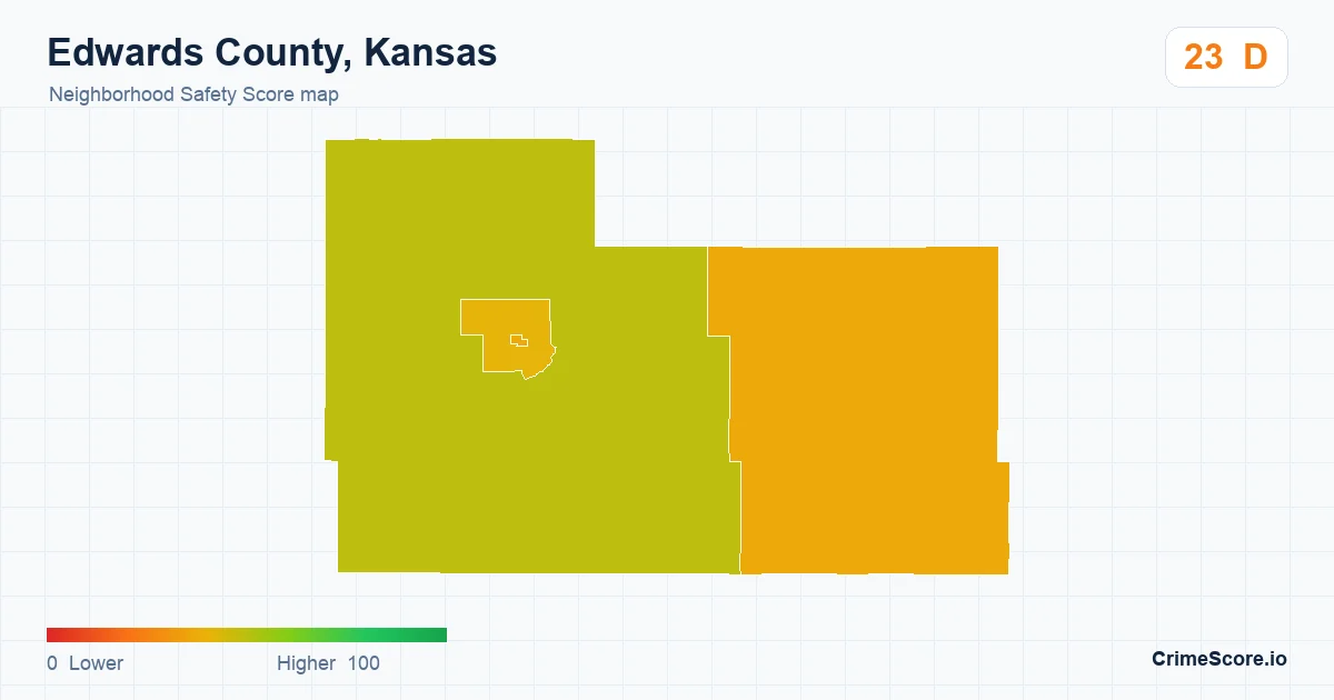 Edwards County, Kansas neighborhood Safety Score map by Census block group