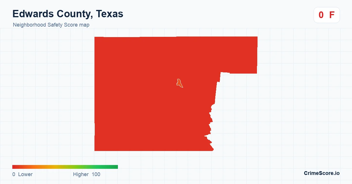 Edwards County, Texas neighborhood Safety Score map by Census block group