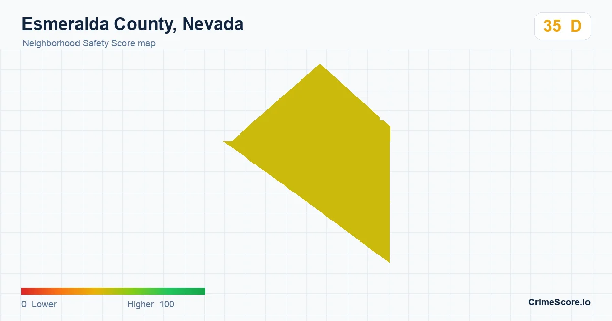 Esmeralda County, Nevada neighborhood Safety Score map by Census block group