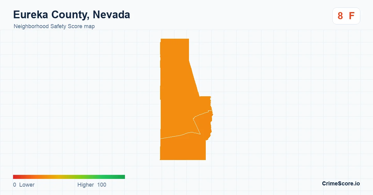 Eureka County, Nevada neighborhood Safety Score map by Census block group