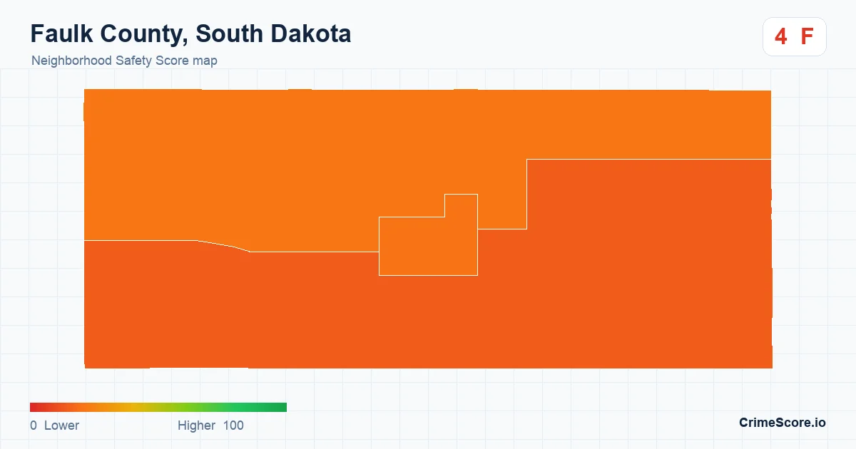 Faulk County, South Dakota neighborhood Safety Score map by Census block group
