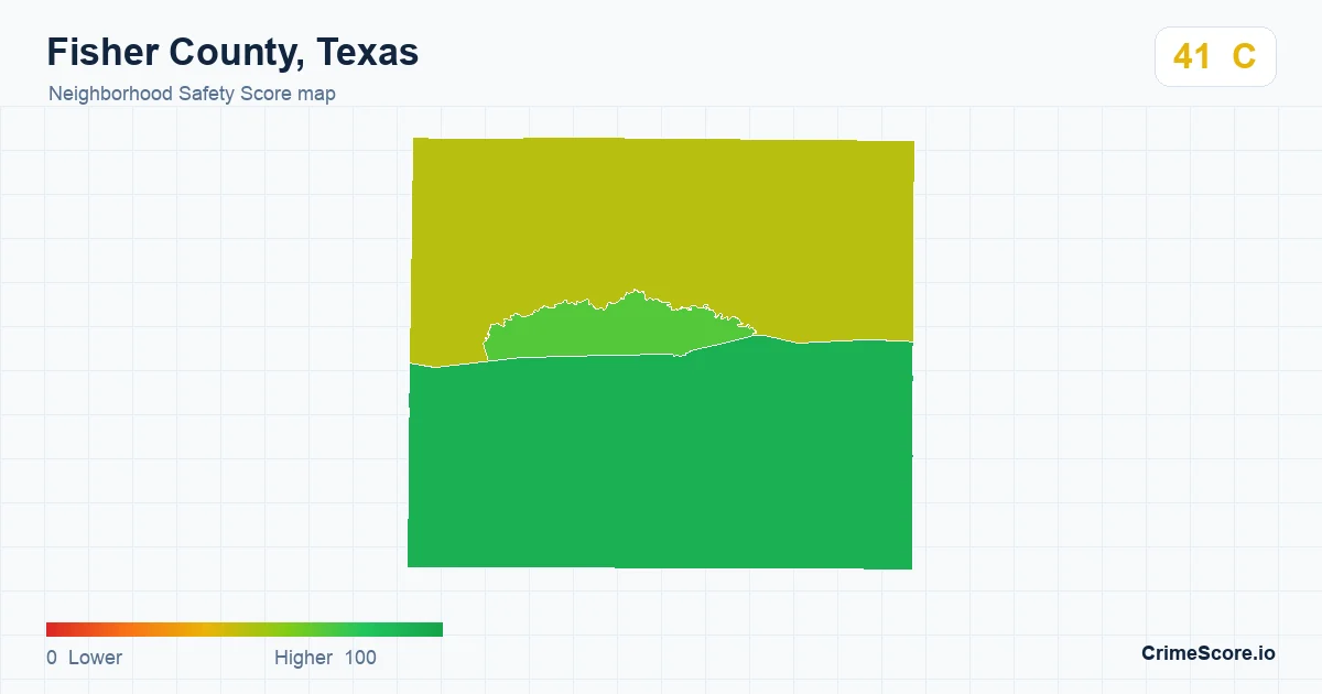 Fisher County, Texas neighborhood Safety Score map by Census block group