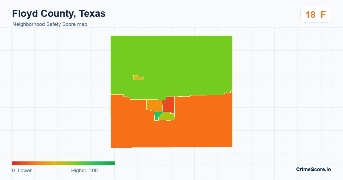 Floyd County, Texas neighborhood Safety Score map by Census block group