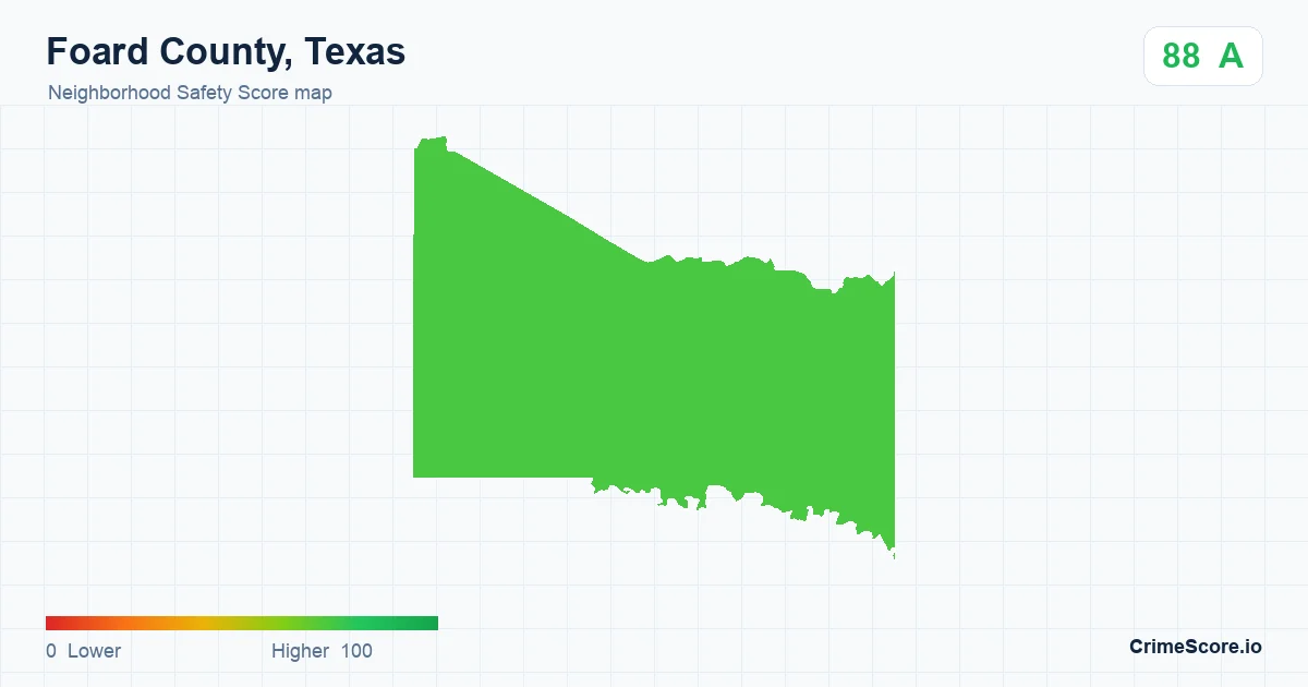 Foard County, Texas neighborhood Safety Score map by Census block group