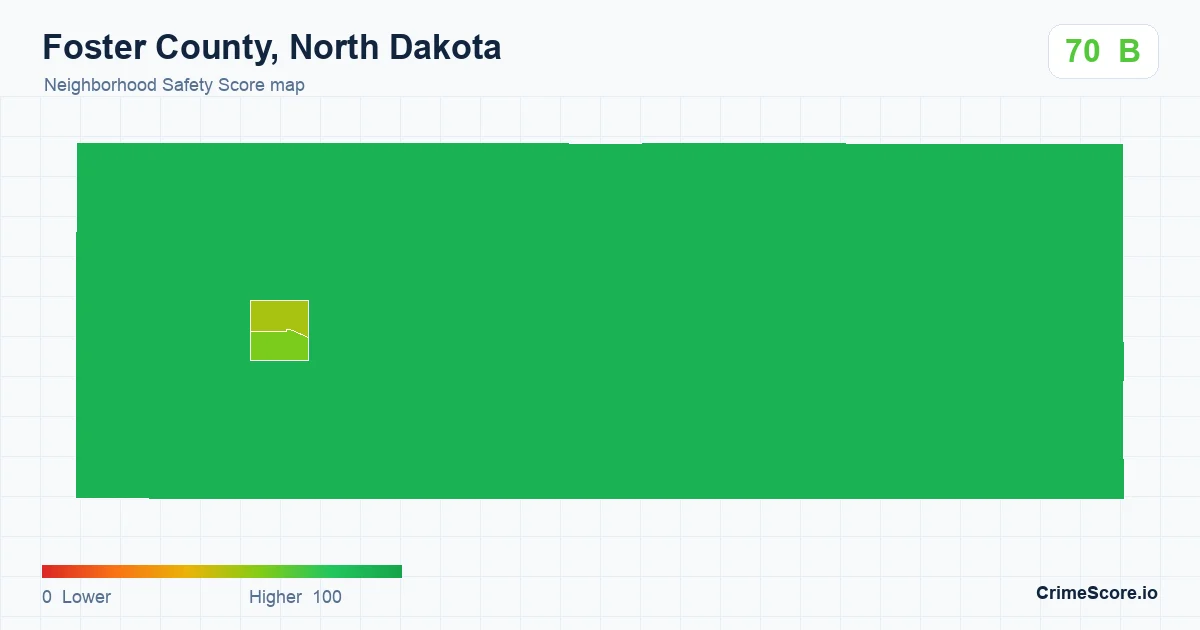 Foster County, North Dakota neighborhood Safety Score map by Census block group
