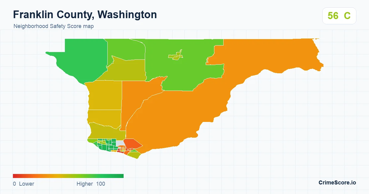 Franklin County, Washington neighborhood Safety Score map by Census block group